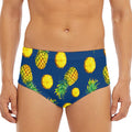 Blue Pineapple Pattern Print Men's Triangle Swim Briefs