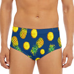 Blue Pineapple Pattern Print Men's Triangle Swim Briefs