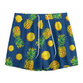 Blue Pineapple Pattern Print Mesh Shorts