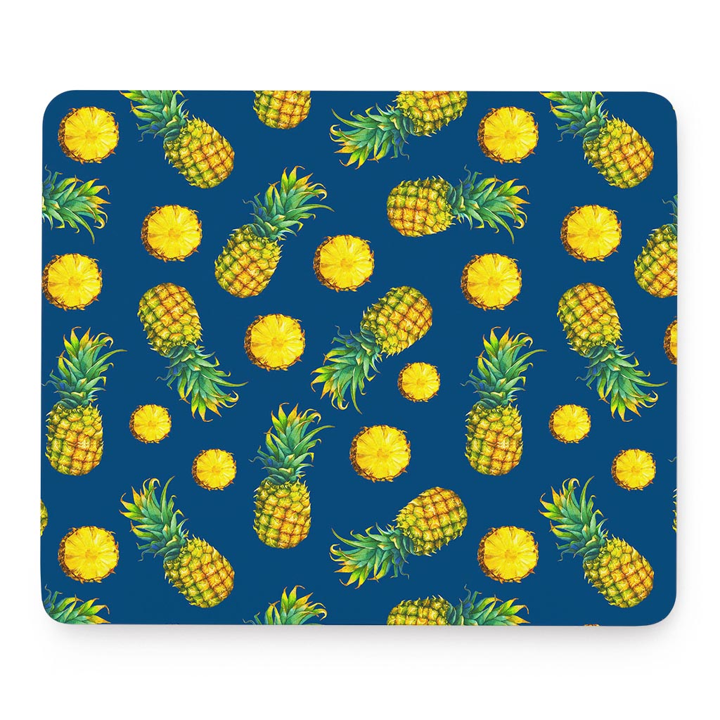Blue Pineapple Pattern Print Mouse Pad
