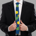 Blue Pineapple Pattern Print Necktie
