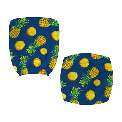 Blue Pineapple Pattern Print Office Chair Cover