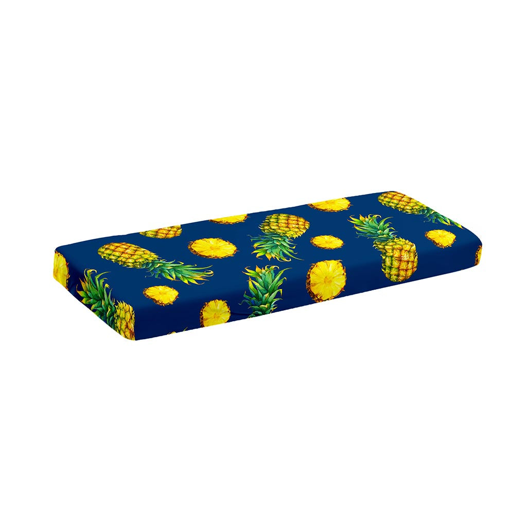 Blue Pineapple Pattern Print Piano Keyboard Cover