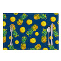 Blue Pineapple Pattern Print Placemat