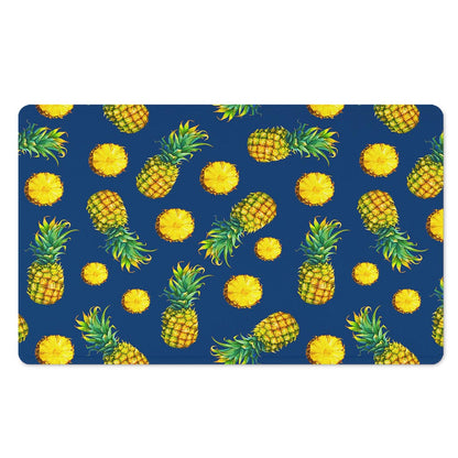 Blue Pineapple Pattern Print Polyester Doormat