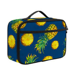 Blue Pineapple Pattern Print Portable Lunch Bag