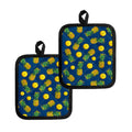 Blue Pineapple Pattern Print Pot Holders