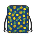 Blue Pineapple Pattern Print Rectangular Crossbody Bag