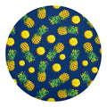 Blue Pineapple Pattern Print Round Blanket