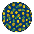 Blue Pineapple Pattern Print Round Floor Mat