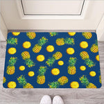 Blue Pineapple Pattern Print Rubber Doormat