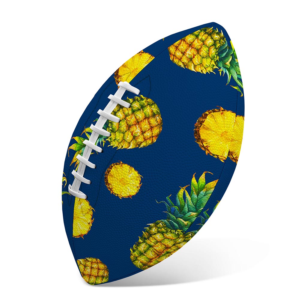 Blue Pineapple Pattern Print Rugby Ball