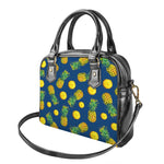 Blue Pineapple Pattern Print Shoulder Handbag
