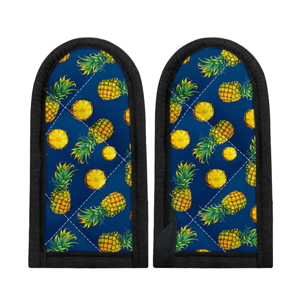 Blue Pineapple Pattern Print Skillet Handle Cover