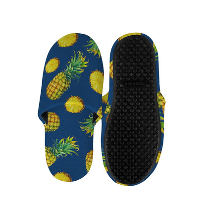 Blue Pineapple Pattern Print Slippers