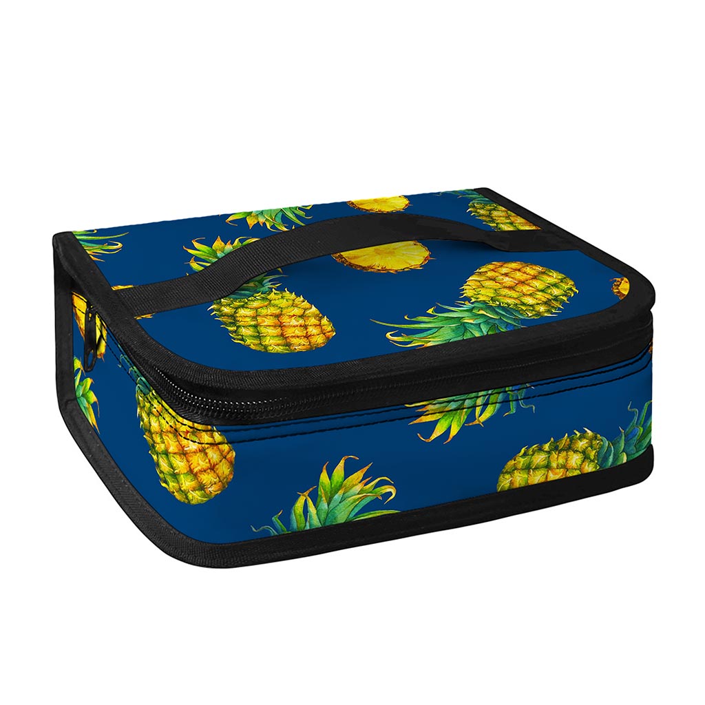Blue Pineapple Pattern Print Small Lunch Bag