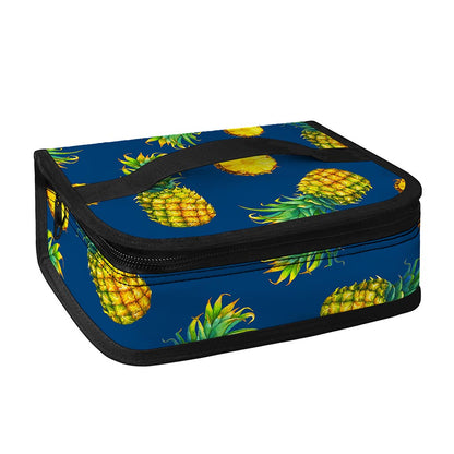 Blue Pineapple Pattern Print Small Lunch Bag