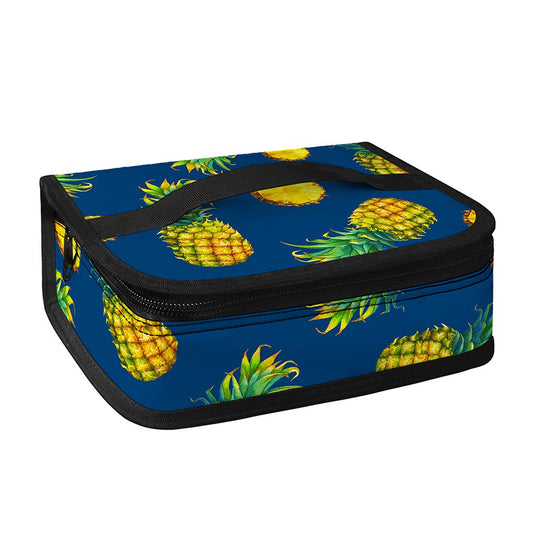 Blue Pineapple Pattern Print Small Lunch Bag