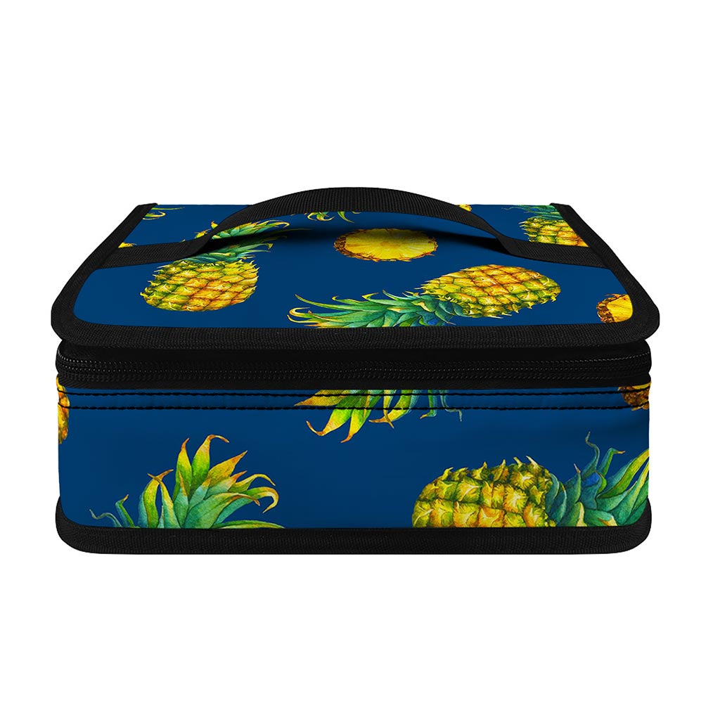 Blue Pineapple Pattern Print Small Lunch Bag