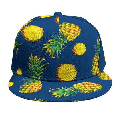 Blue Pineapple Pattern Print Snapback Cap