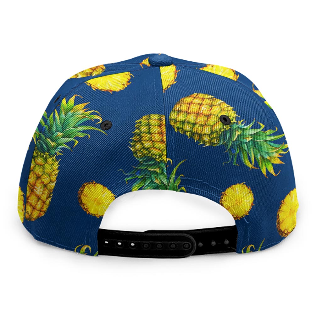 Blue Pineapple Pattern Print Snapback Cap