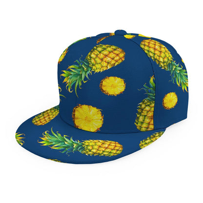 Blue Pineapple Pattern Print Snapback Cap