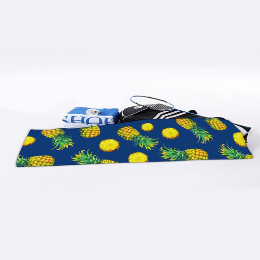 Blue Pineapple Pattern Print Sports Towel