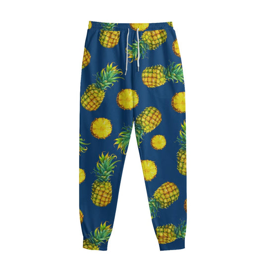 Blue Pineapple Pattern Print Sweatpants