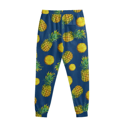 Blue Pineapple Pattern Print Sweatpants