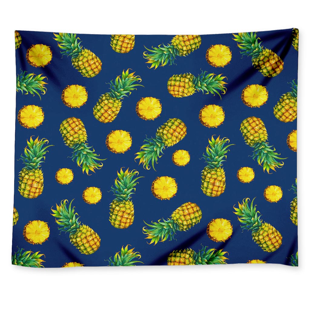 Blue Pineapple Pattern Print Tapestry