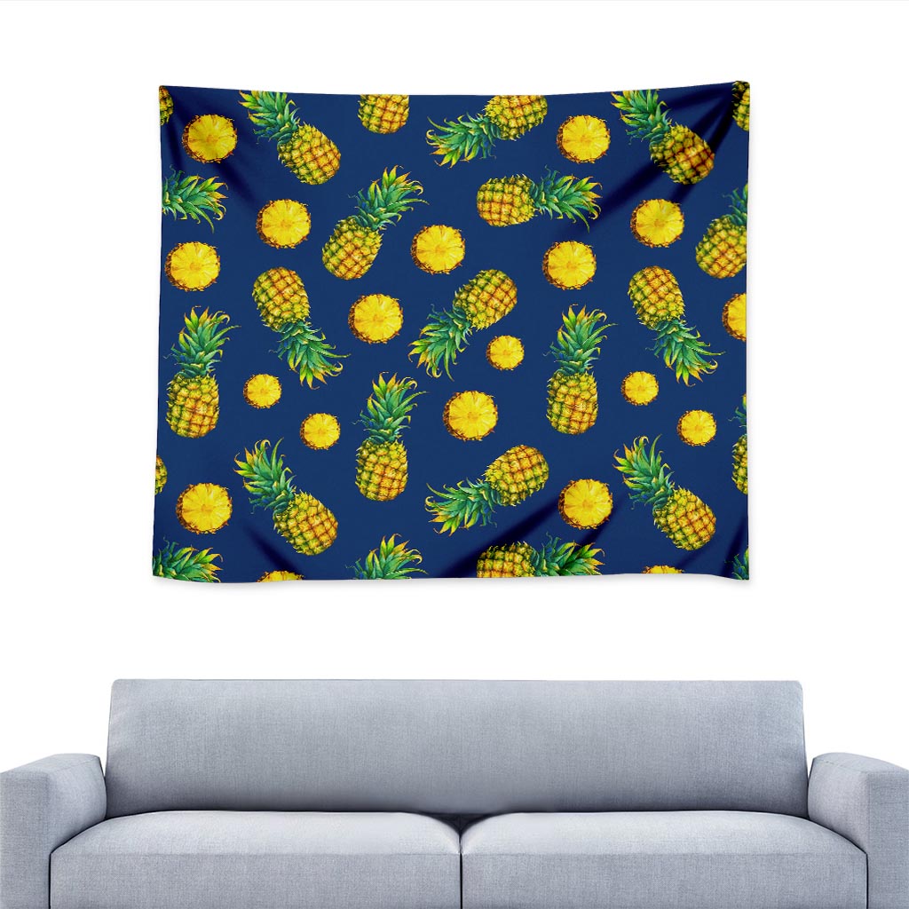 Blue Pineapple Pattern Print Tapestry