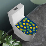 Blue Pineapple Pattern Print Toilet Lid Cover