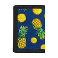 Blue Pineapple Pattern Print Trifold Wallet