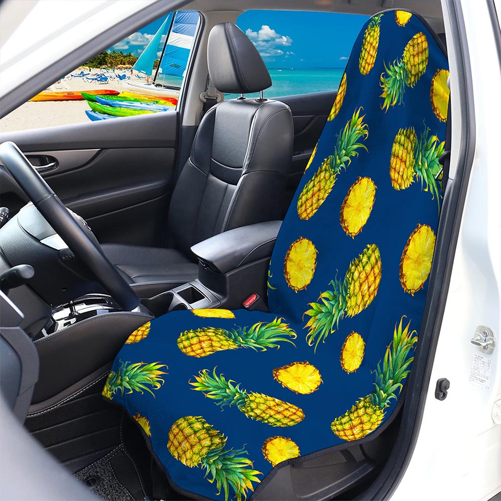 Blue Pineapple Pattern Print Waterproof Car Seat Cover