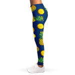 Blue Pineapple Pattern Print Women's Leggings