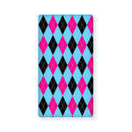Blue Pink And Black Argyle Pattern Print Baby Crib Sheet