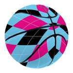 Blue Pink And Black Argyle Pattern Print Basketball