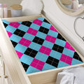 Blue Pink And Black Argyle Pattern Print Changing Pad Cover