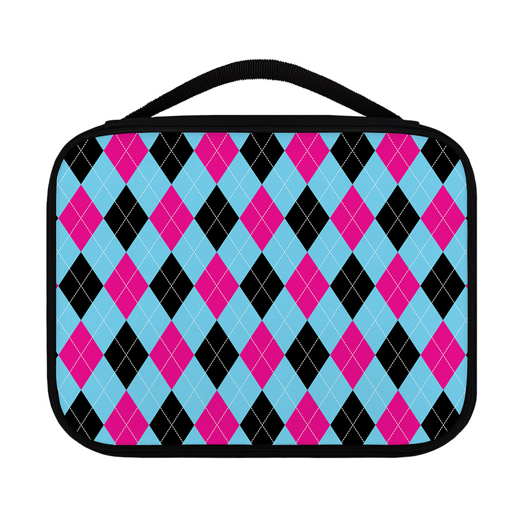 Blue Pink And Black Argyle Pattern Print Classic Bible Case