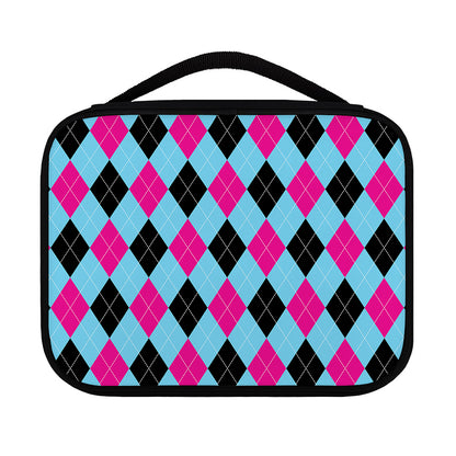 Blue Pink And Black Argyle Pattern Print Classic Bible Case