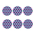 Blue Pink And Black Argyle Pattern Print Coaster Set