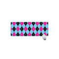 Blue Pink And Black Argyle Pattern Print Extended Mouse Pad