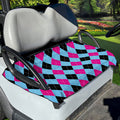 Blue Pink And Black Argyle Pattern Print Golf Cart Seat Cover