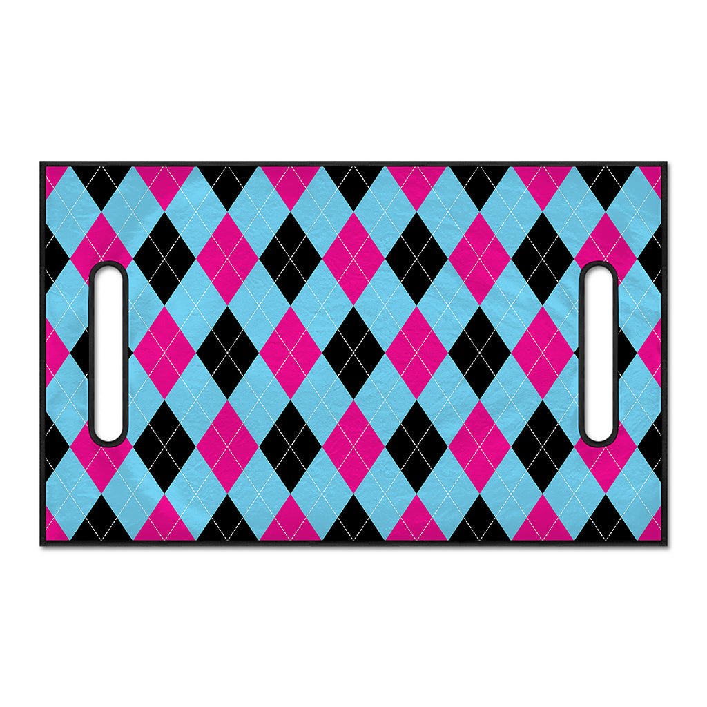Blue Pink And Black Argyle Pattern Print Golf Cart Seat Cover