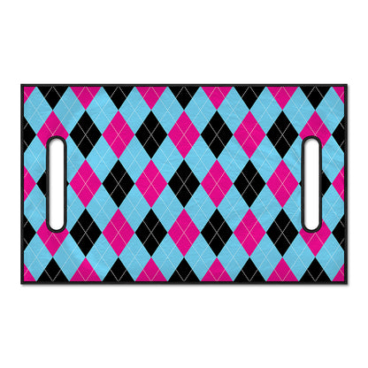 Blue Pink And Black Argyle Pattern Print Golf Cart Seat Cover