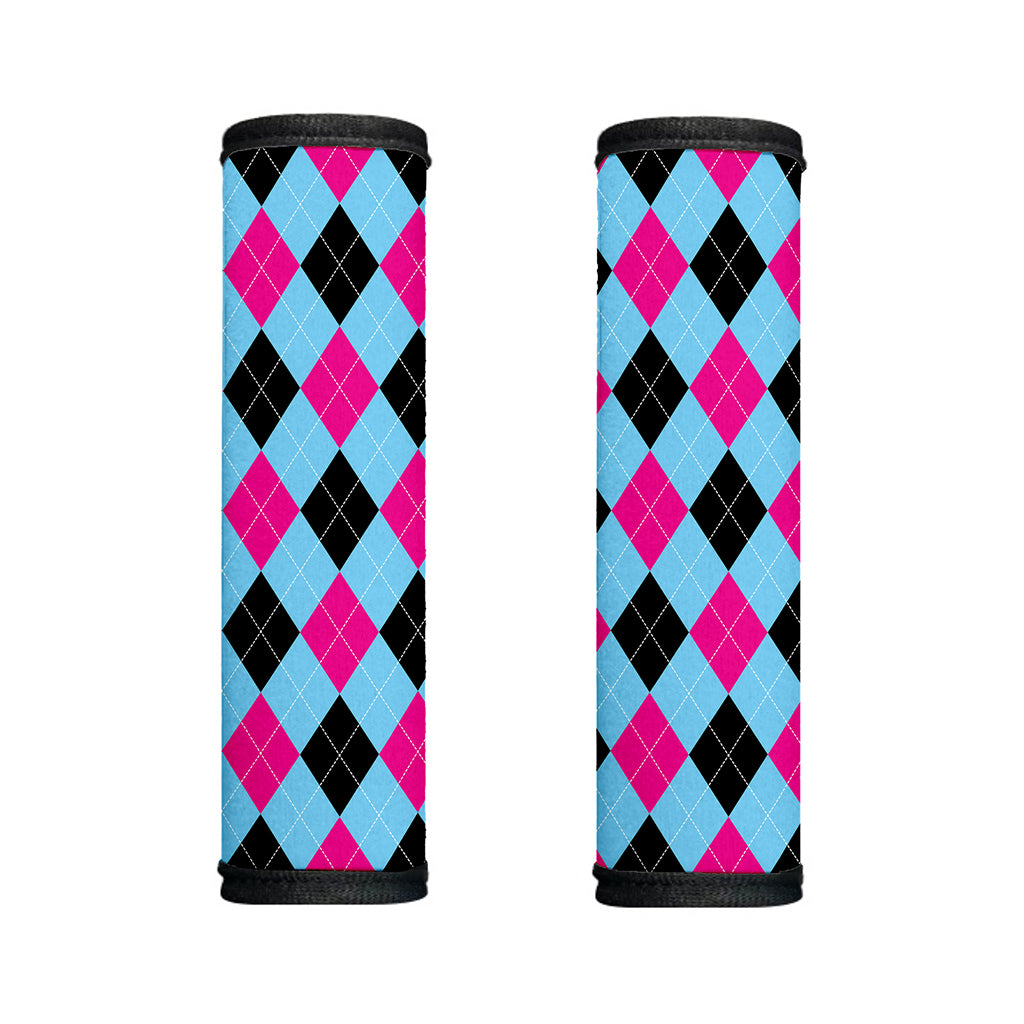 Blue Pink And Black Argyle Pattern Print Handle Covers