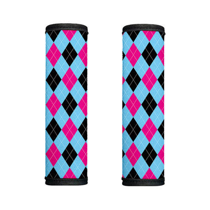 Blue Pink And Black Argyle Pattern Print Handle Covers