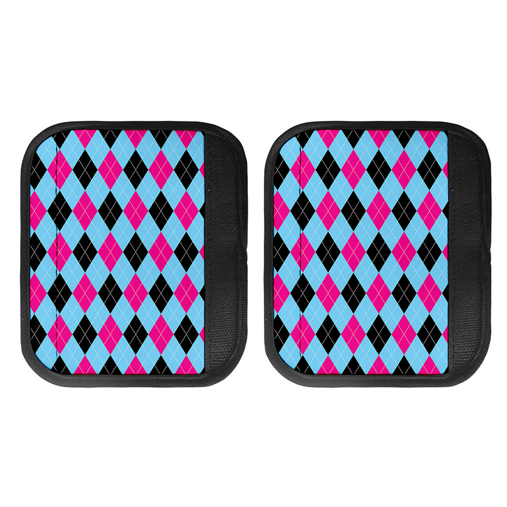Blue Pink And Black Argyle Pattern Print Handle Covers