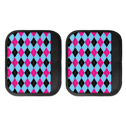 Blue Pink And Black Argyle Pattern Print Handle Covers