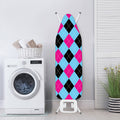 Blue Pink And Black Argyle Pattern Print Ironing Board Cover